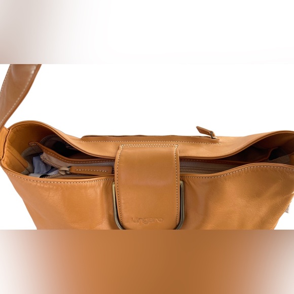 Ungaro Japanese Brand Light Brown Leather Shoulder Bag with Pouch - Picture 7 of 17